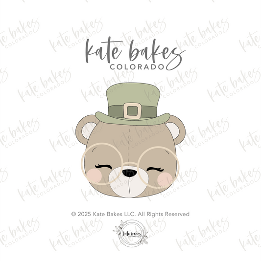 Bear Face with Glasses and Top Hat Cookie Cutter