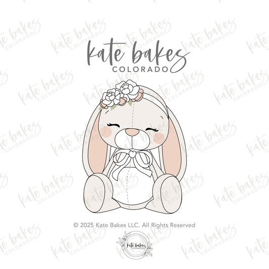 Bunny with Flower Headband Cookie Cutter
