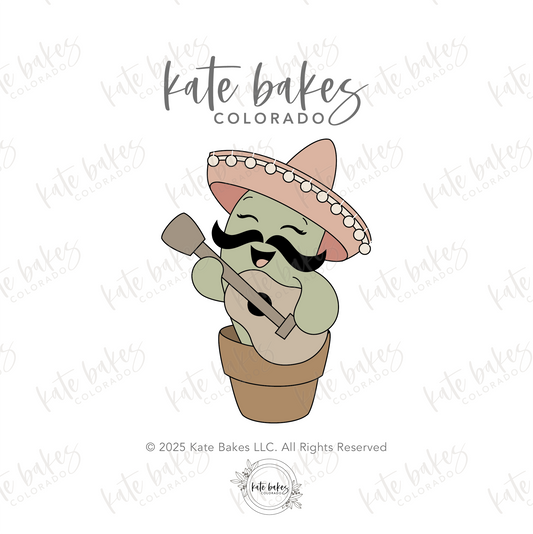 Cactus with Guitar Cookie Cutter