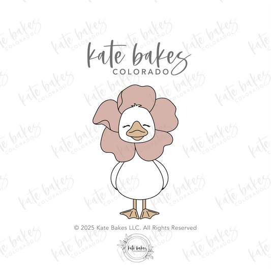 Silly Goose with Flower Petals Cookie Cutter