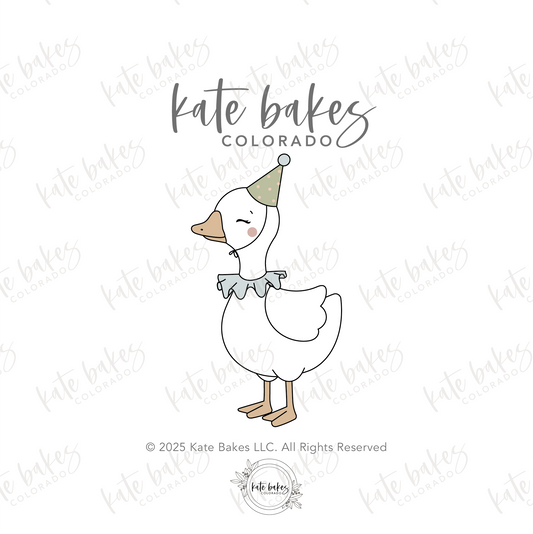 Silly Goose with Party Hat Cookie Cutter