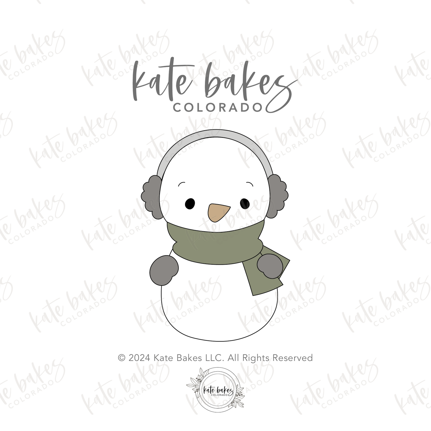 Tall Snowman with Earmuffs Cookie Cutter