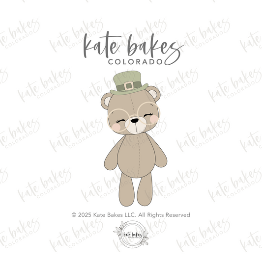 Full Body Bear with Glasses and Top Hat Cookie Cutter