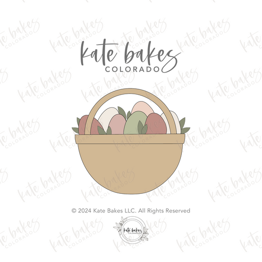 Easter Basket with Greenery Cookie Cutter