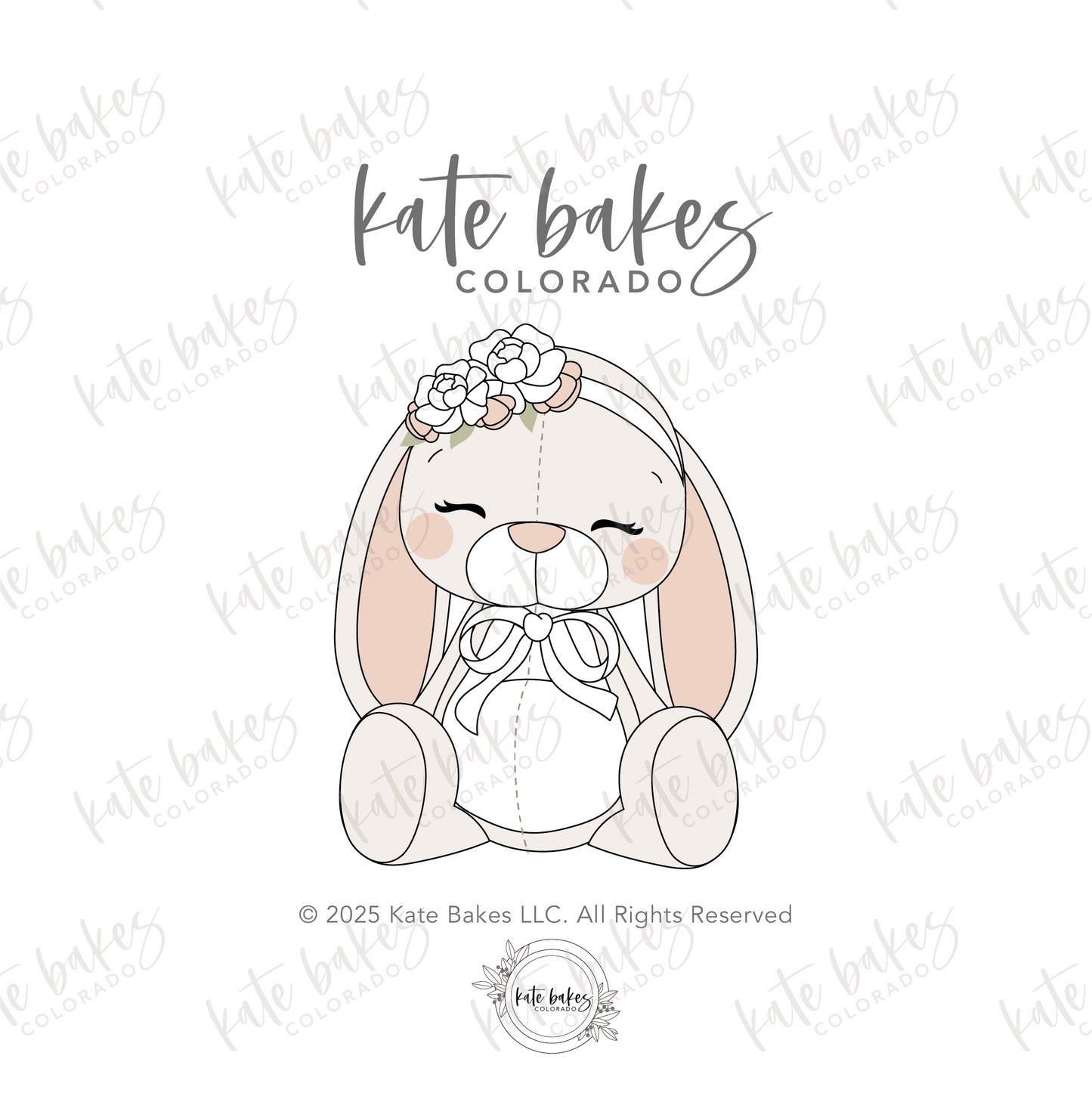 Bunny with Flower Headband Cookie Cutter