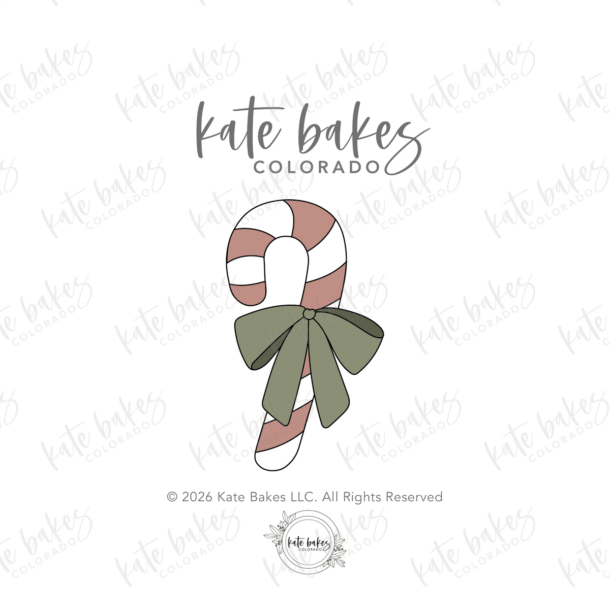 Candy Cane with Bow Cookie Cutter