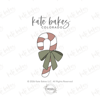 Candy Cane with Bow Cookie Cutter