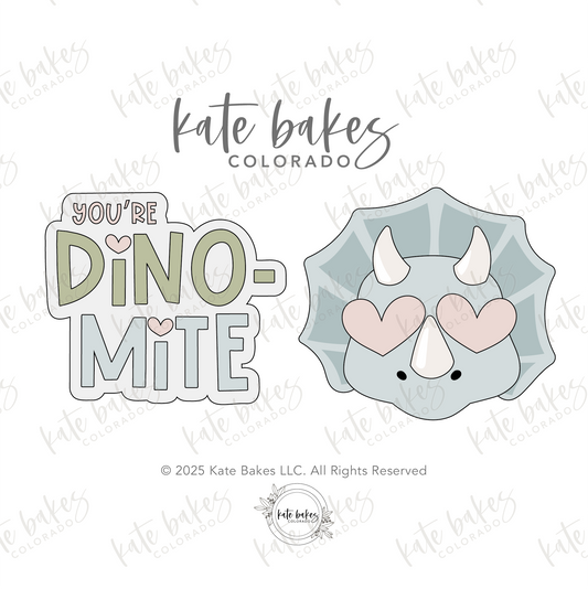 Dino-mite Plaque & Triceratops Cookie Cutter (SET OF 2)