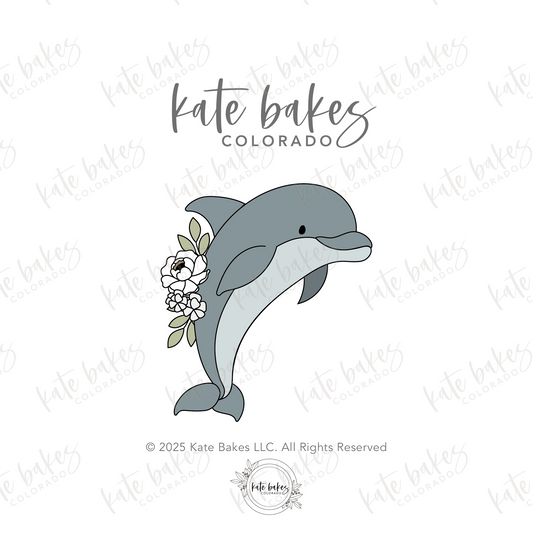 Dolphin with Florals Cookie Cutter