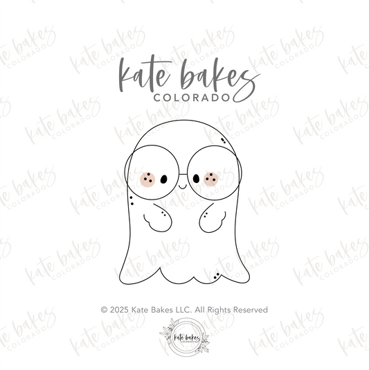 Ghost No. 2 with Glasses Cookie Cutter