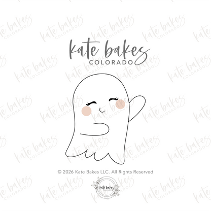 Ghost No. 3 Waving Cookie Cutter