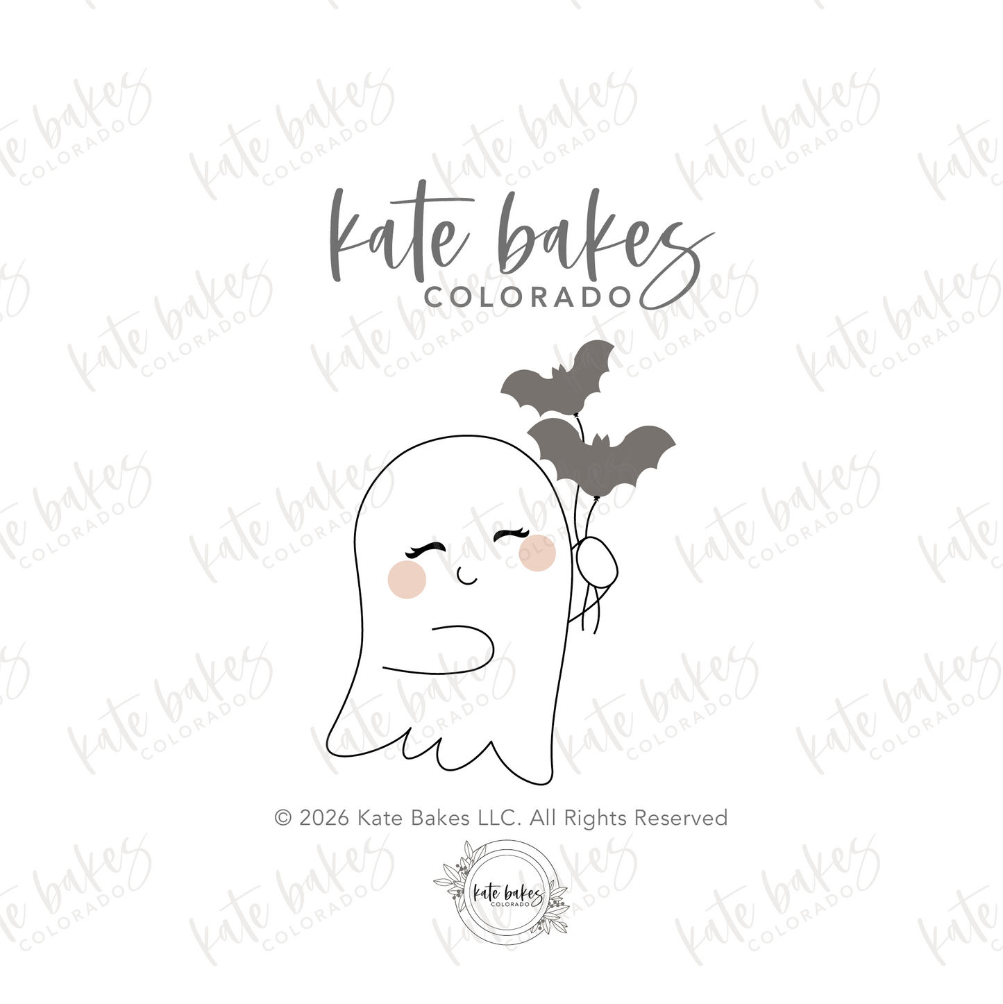 Ghost No.3 With Bat Balloons Cookie Cutter