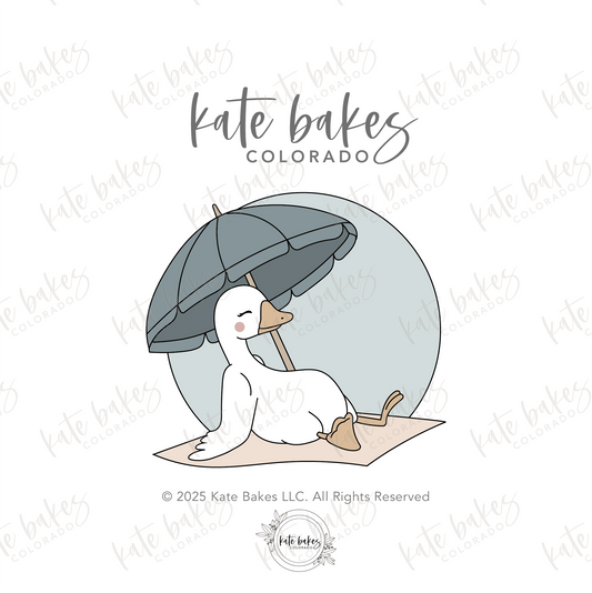 Silly Goose Under Umbrella Cookie Cutter