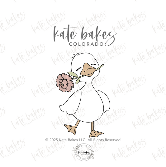 Goose with Flower Cookie Cutter