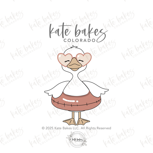 Silly Goose with Floatie & Heart Sunnies Cookie Cutter