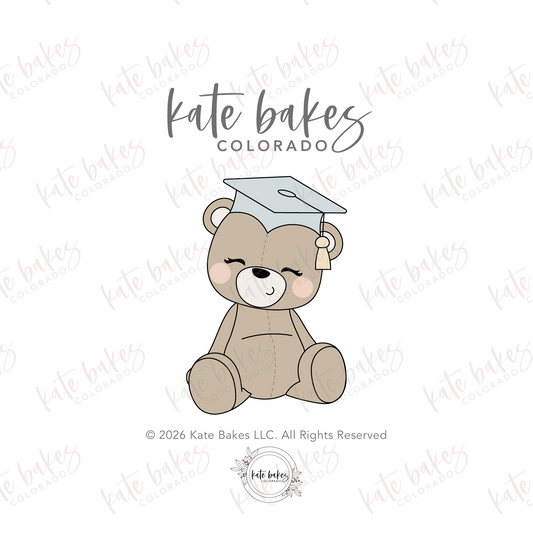 Bear with Graduation Cap Cookie Cutter