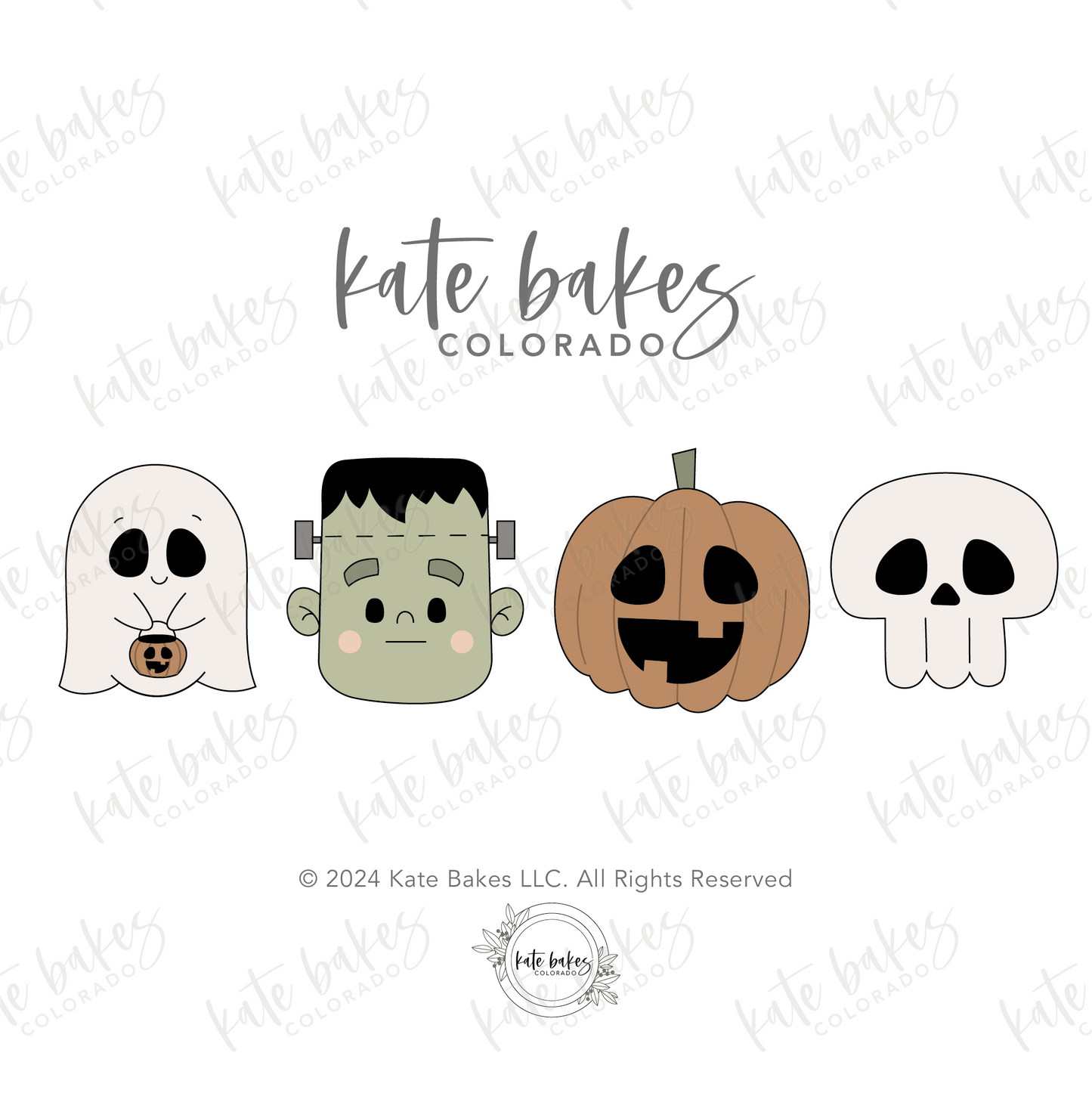 Ghost, Jack-O-Lantern, Frankenstein & Skull Cookie Cutter (SET OF 4)