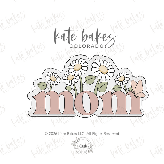 Mom Floral Plaque Cookie Cutter