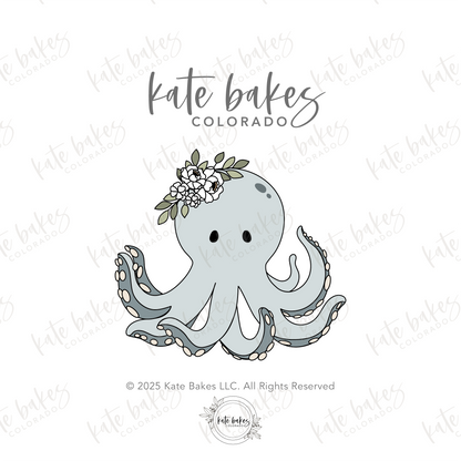 Octopus with Florals Cookie Cutter