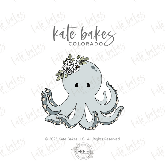 Octopus with Florals Cookie Cutter