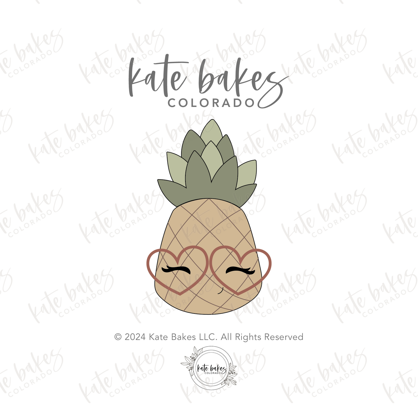 Pineapple with Heart Glasses STL File