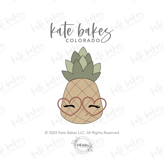 Pineapple with Heart Glasses STL File