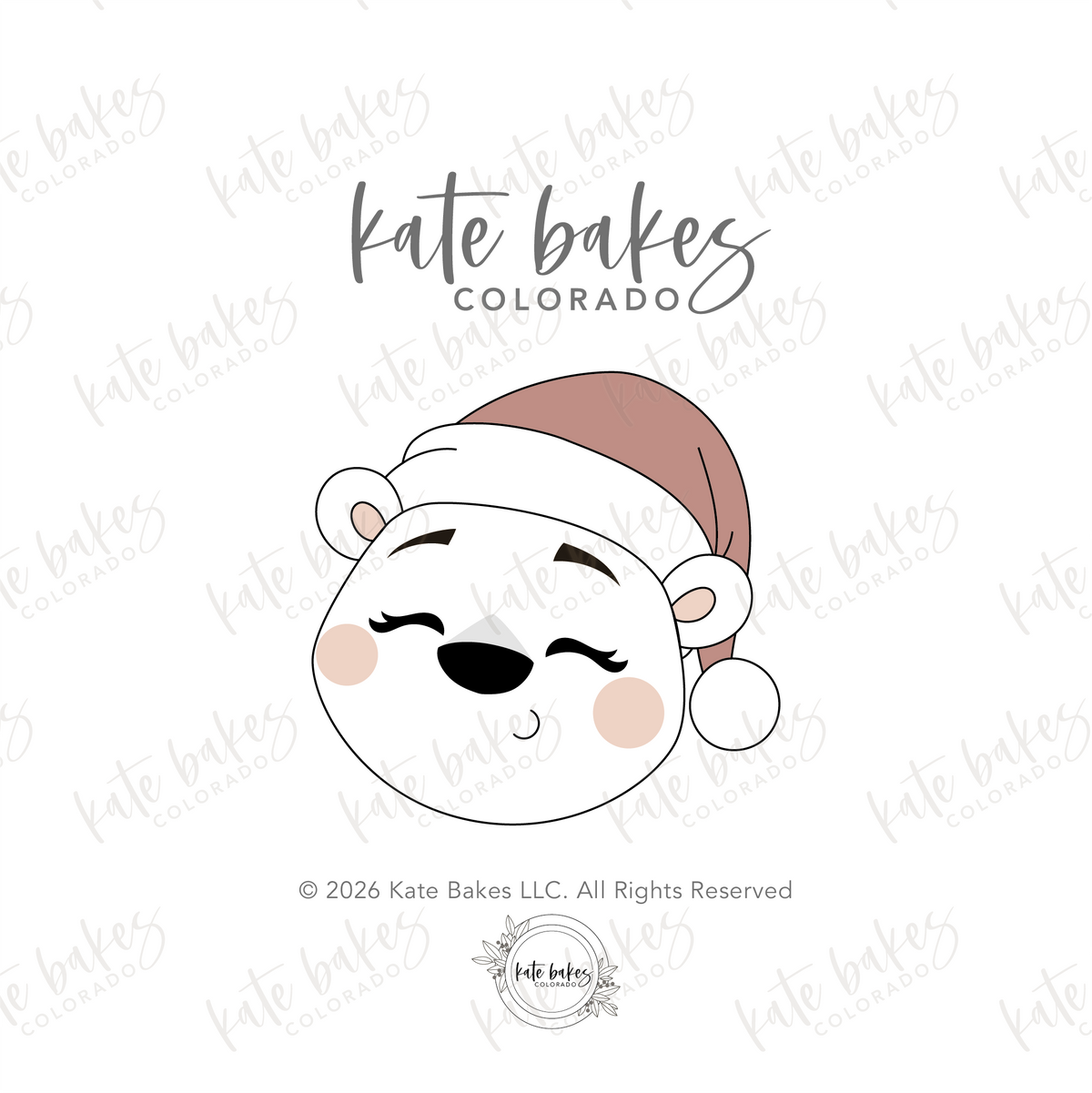 Polar Bear No.2 with Santa Hat Cookie Cutter