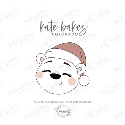 Polar Bear No.2 with Santa Hat Cookie Cutter