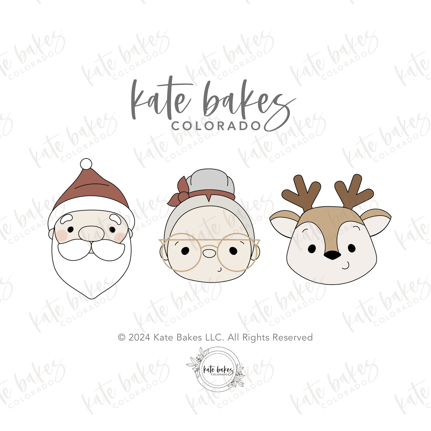 Santa No.2, Mrs Claus No.2 & Reindeer No.2 Cookie Cutter (SET OF 3)