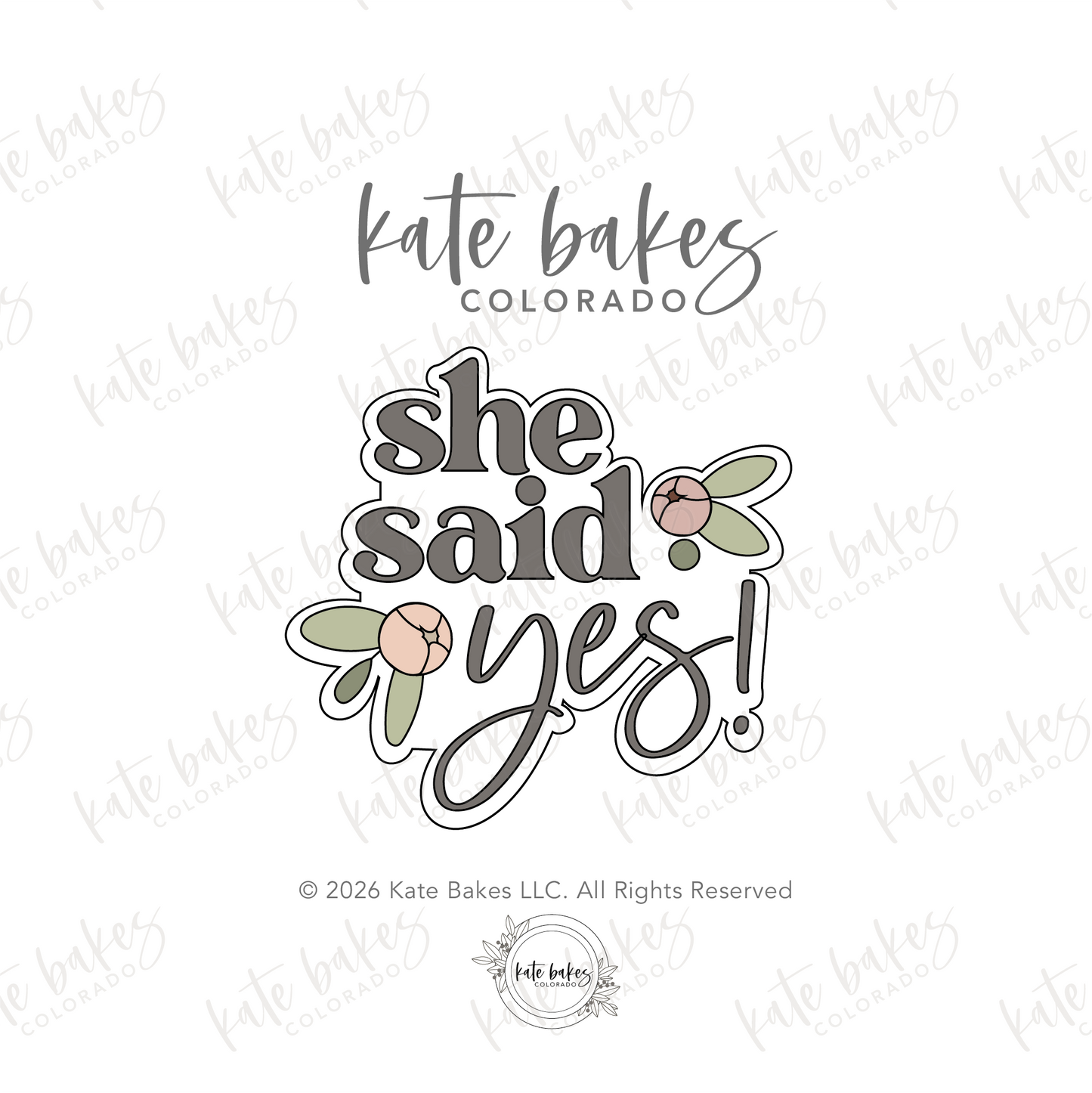 She Said Yes Plaque Cookie Cutter