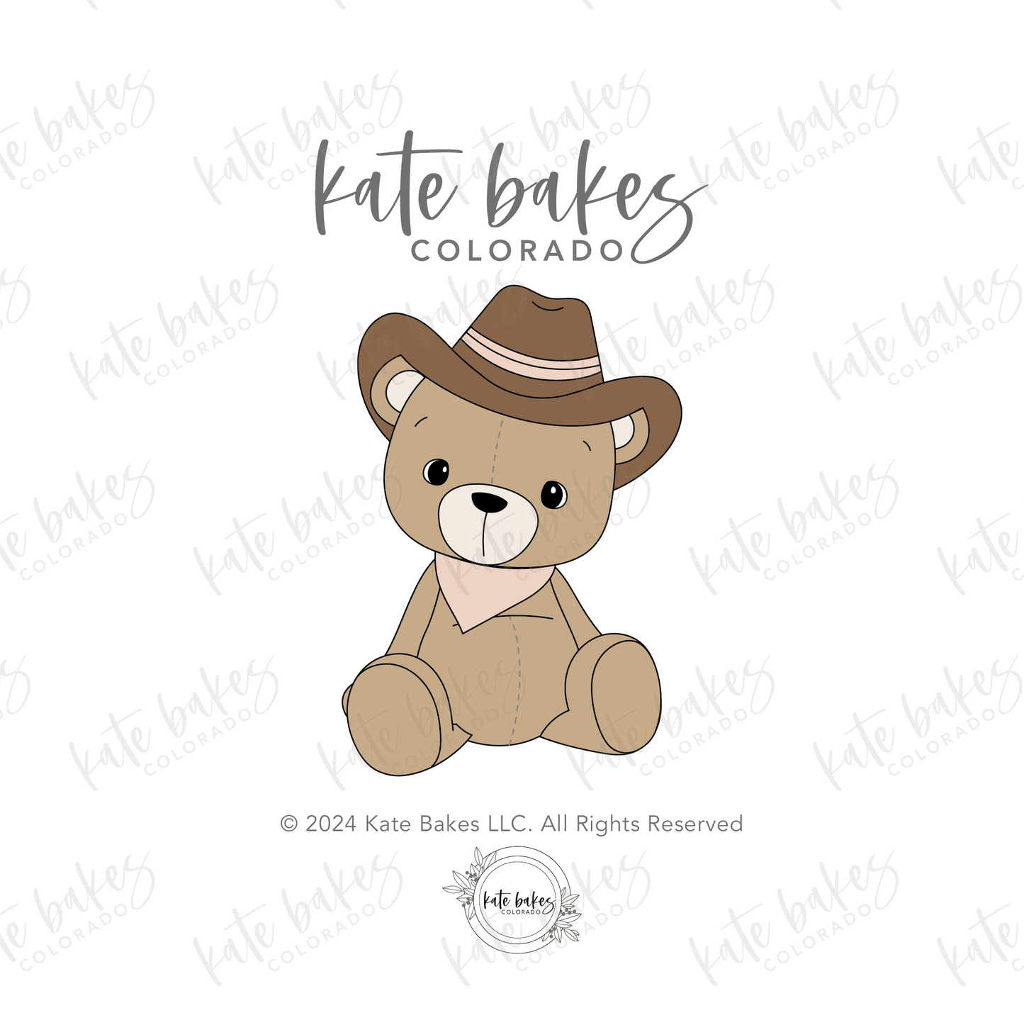 Sitting Bear with Cowboy Hat Cookie Cutter