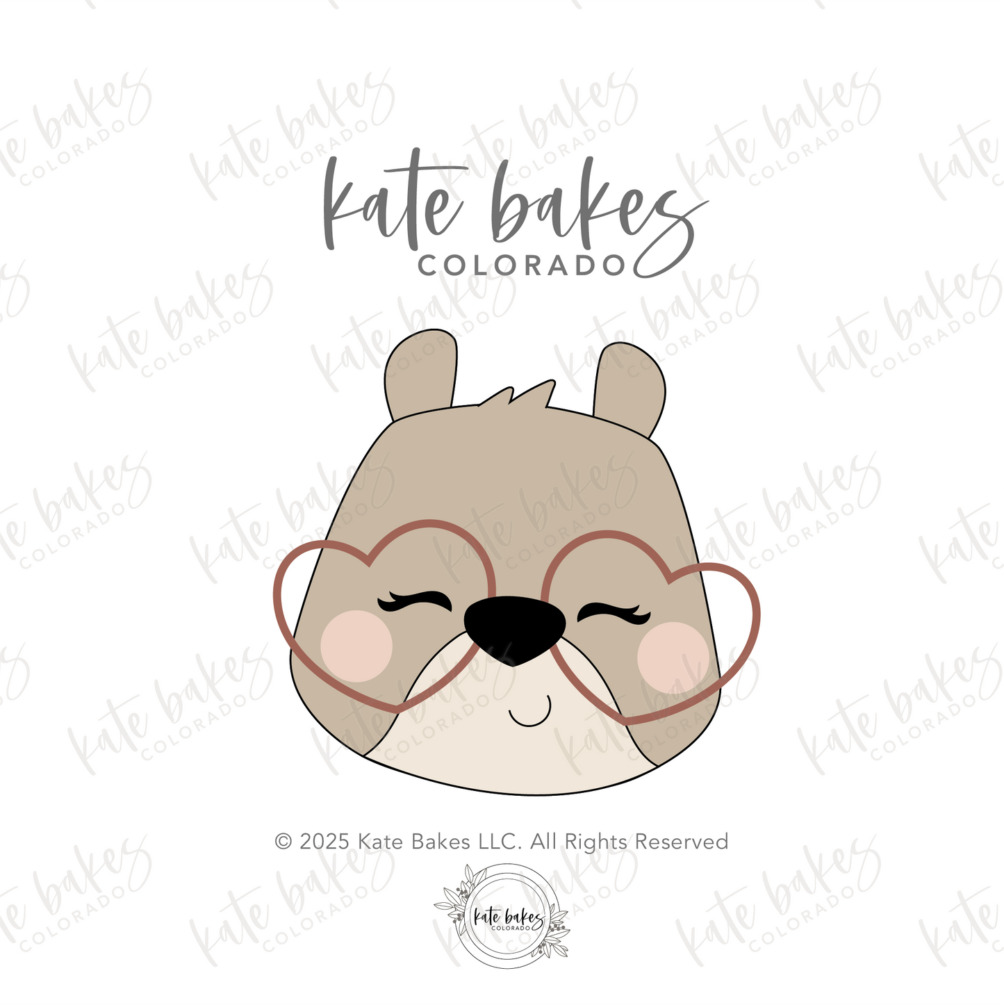 Squirrel Face with Heart Glasses Cookie Cutter