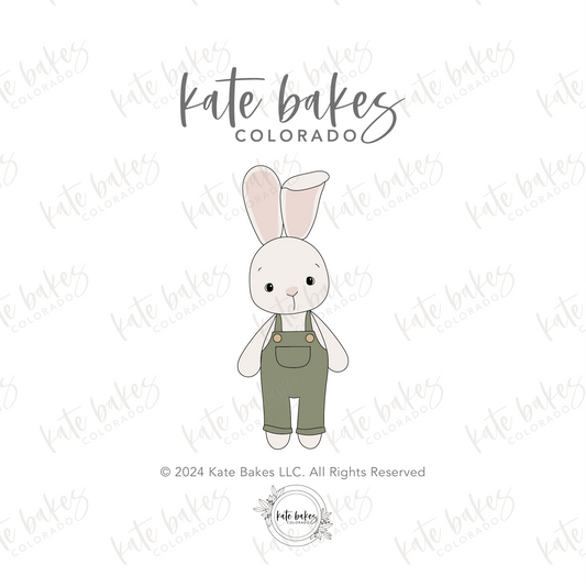 Boho Bunny with Overalls Cookie Cutter