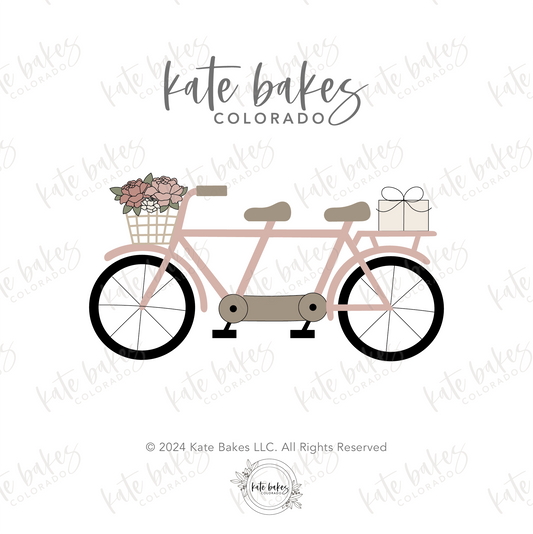 Tandem Bicycle with Florals STL File