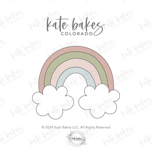 Rainbow with Two Clouds Cookie Cutter