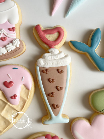 Cortador de galletas de batido con pajita de corazón