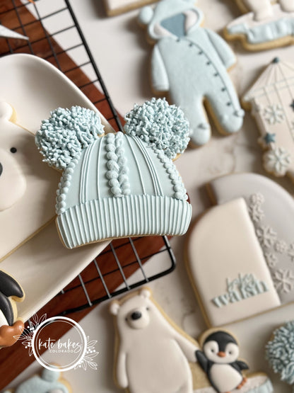 Cortador de Galletas Gorro Bebé con 2 Pompones