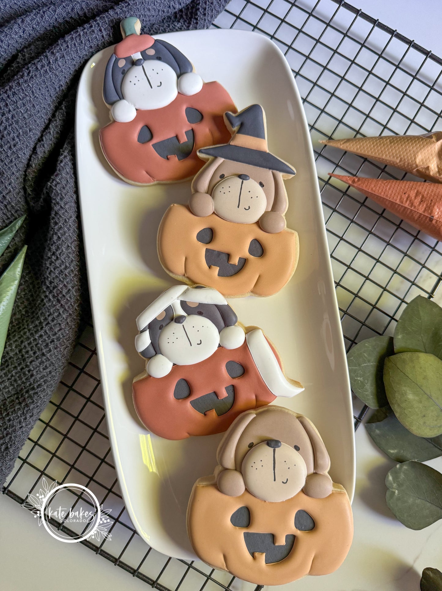 Cortador de galletas de 2 calabazas con vegetación