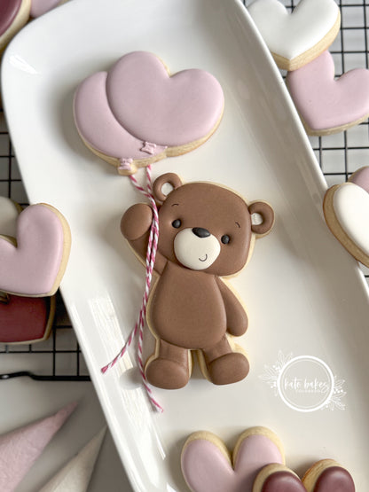 Cortador de galletas con corazón de oso