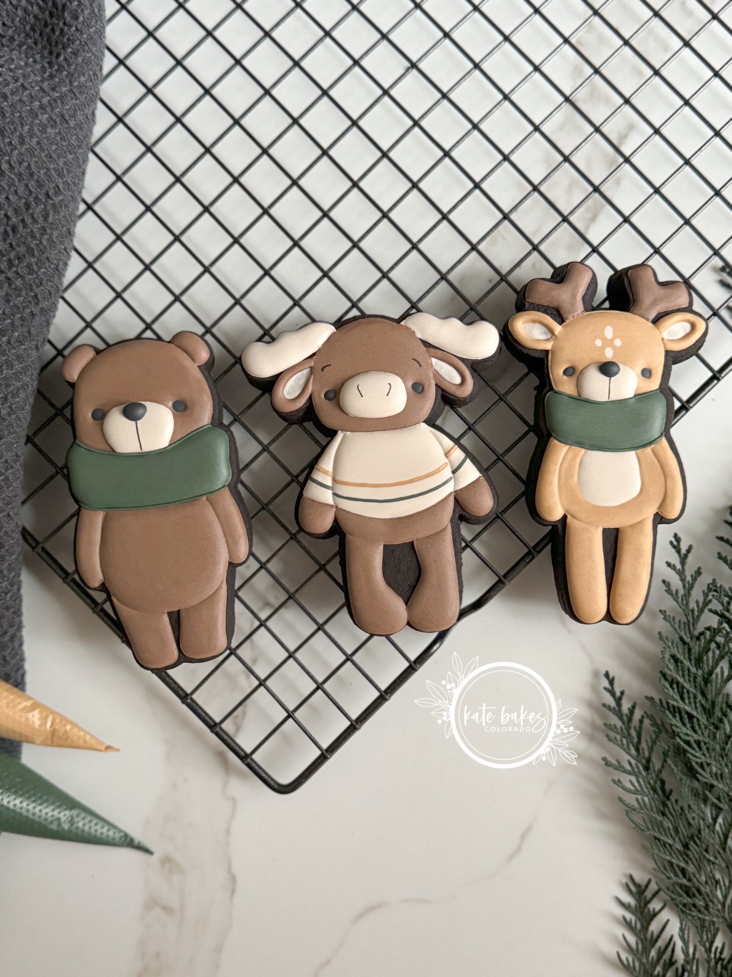 Tall Boho Reindeer, Bear & Moose Cookie Cutters (SET OF 3)