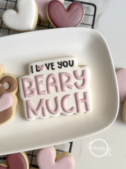 Bear and "Beary Much" Plaque Cookie Cutter (SET OF 2)