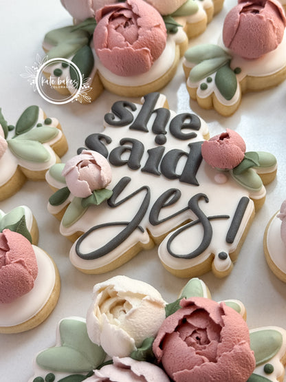 She Said Yes Plaque Cookie Cutter