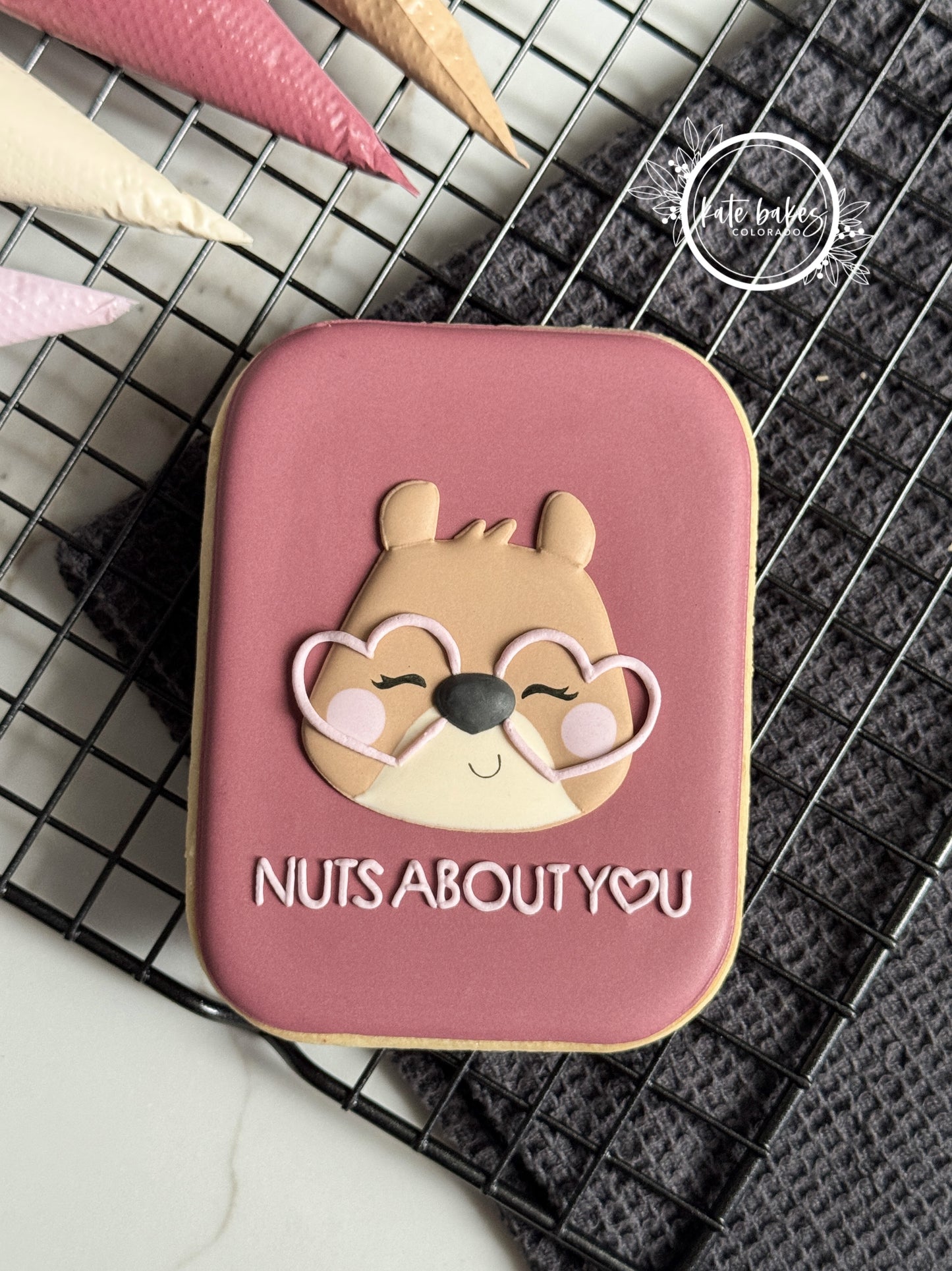Vintage Paper Valentine Cookie Template- Squirrel