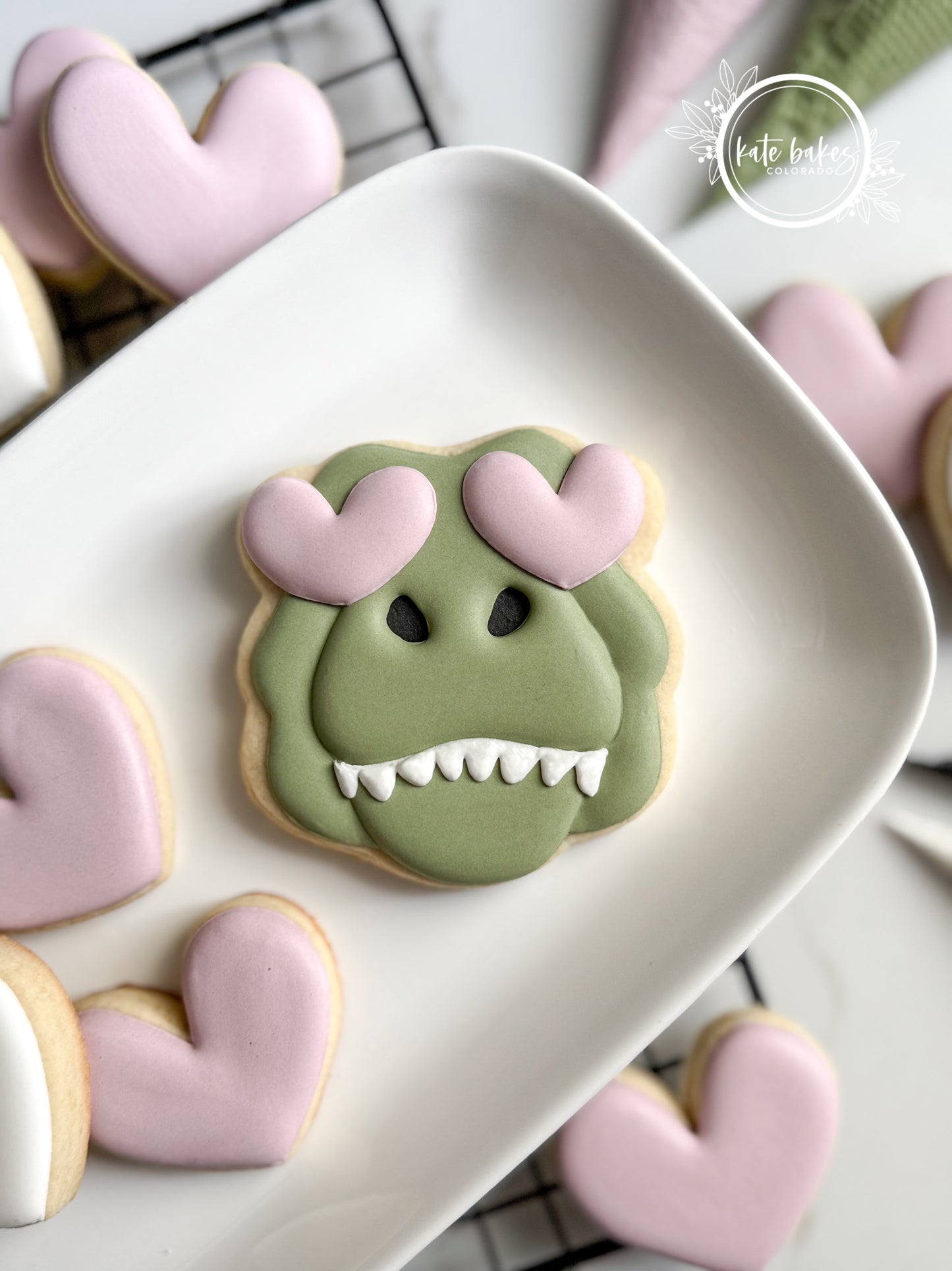 T-Rex with Heart Eyes Cookie Cutter