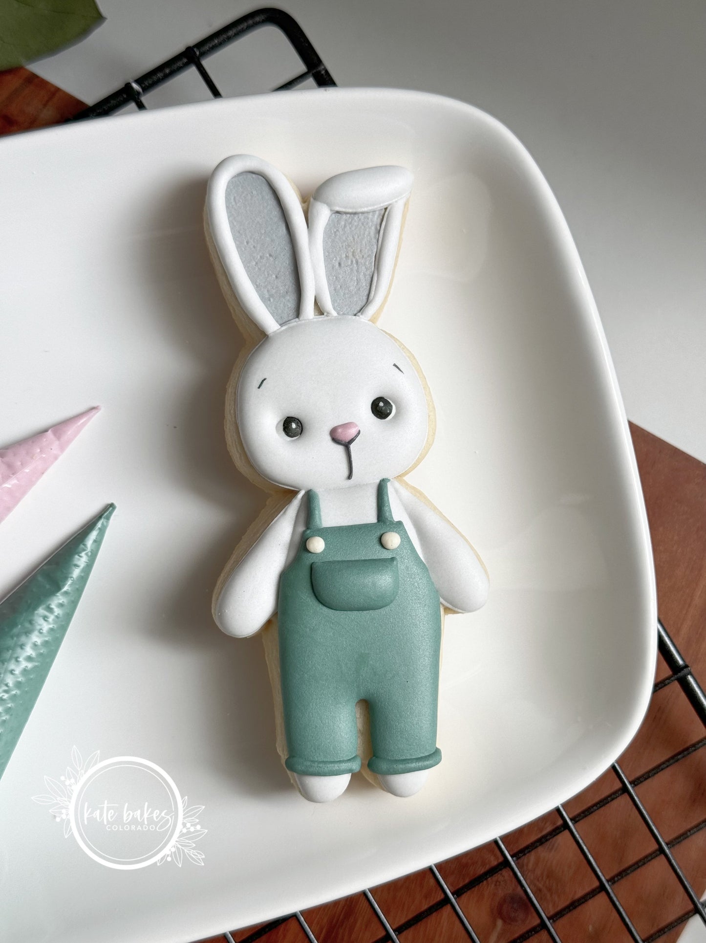 Boho Bunny with Overalls Cookie Cutter