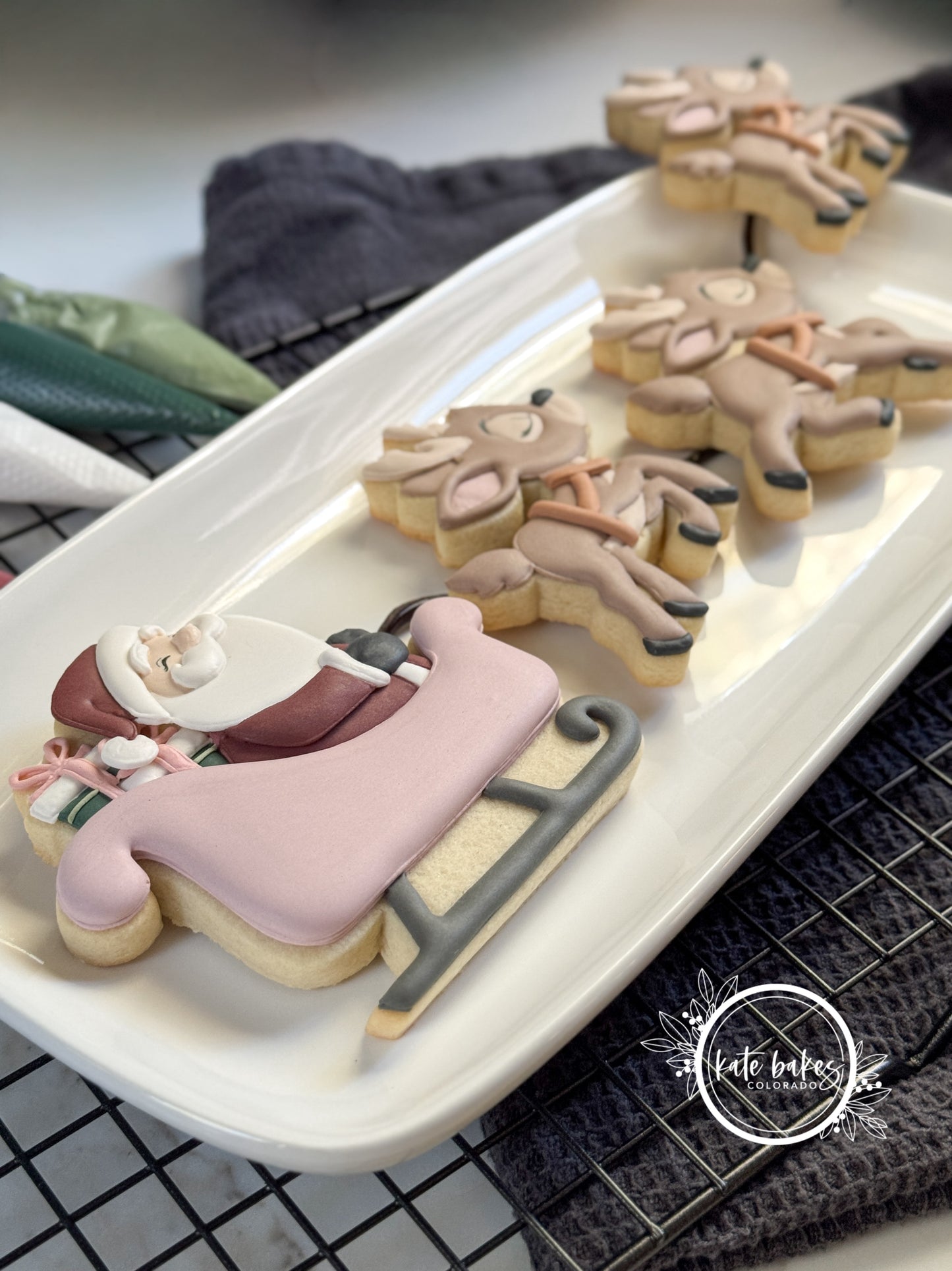 Santa in Sleigh and Reindeer Cookie Cutter (SET OF 3)