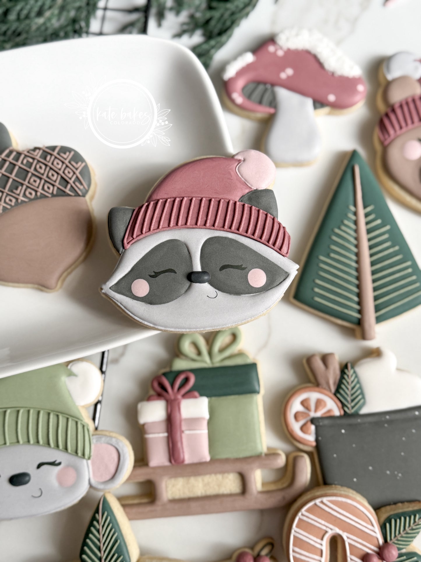 Raccoon with Stocking Cookie Cutter