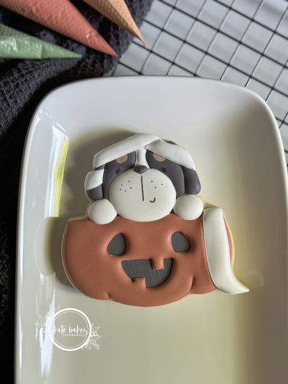 Cortador de galletas de 2 calabazas con vegetación