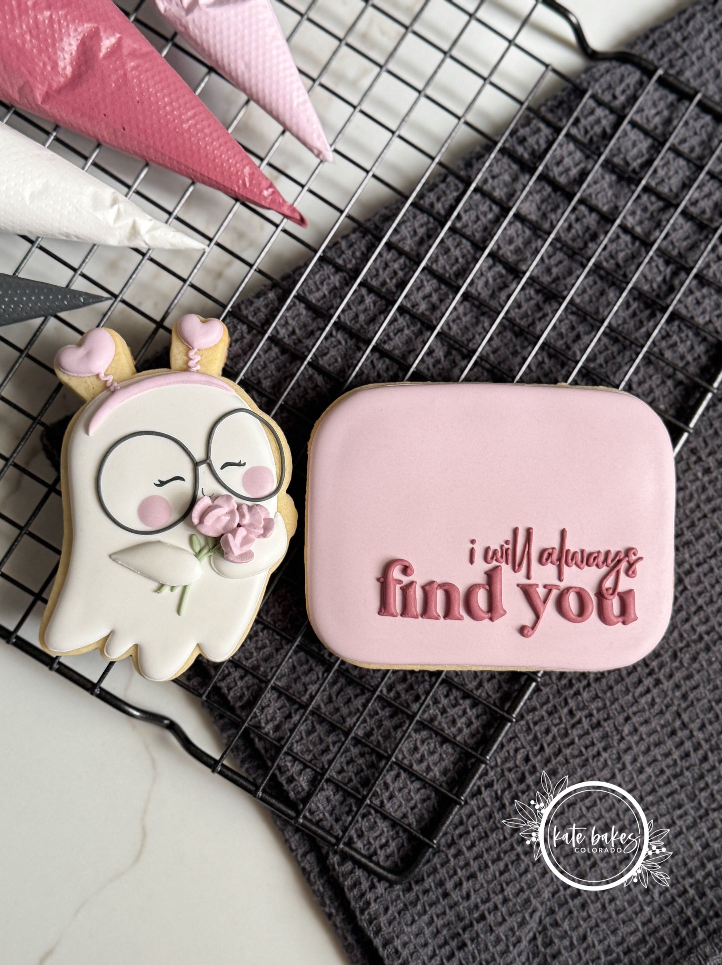 Vintage Paper Valentine Cookie Template- Ghost