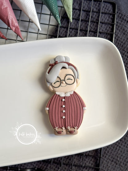 Mrs Claus in PJs Cookie Cutter